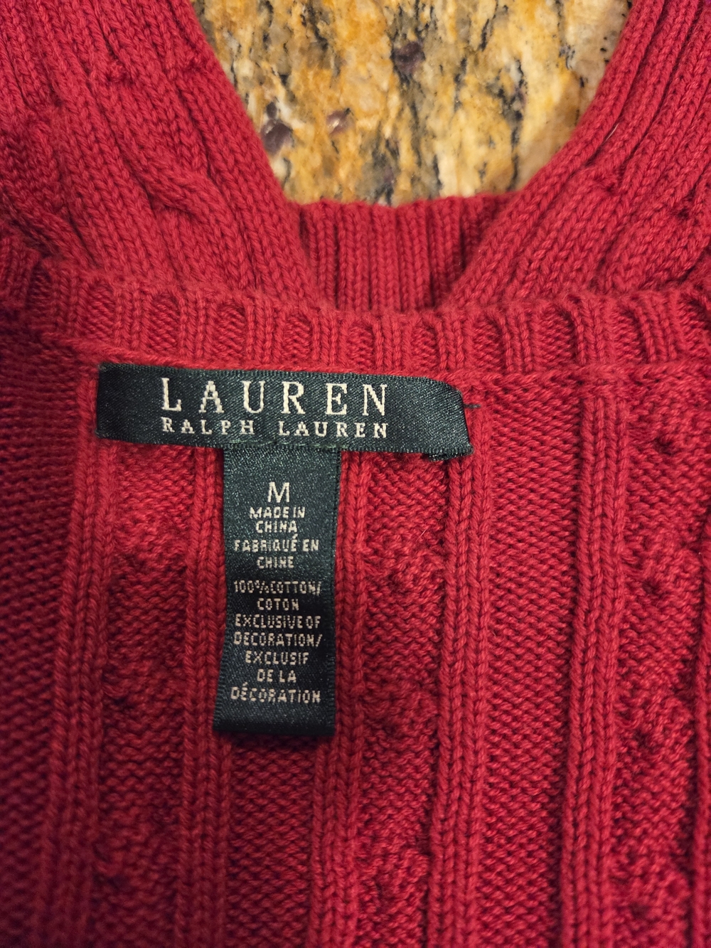 Ralph Lauren Sweater in Red with Yellow RL Logo - Picture 4 of 5